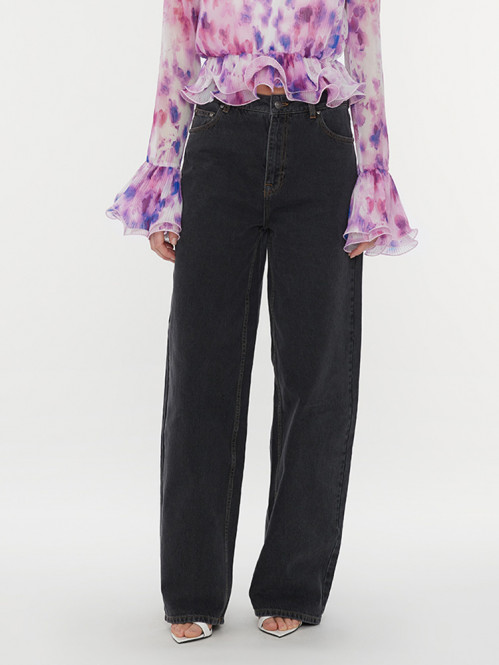 Loose denim jeans dark grey denim 