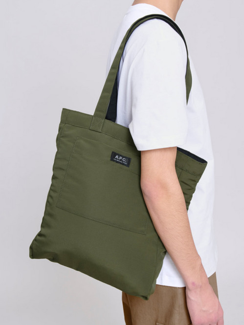 Lou tote bag reversible khaki black 