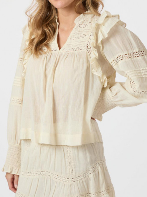 Mauri s voile blouse light yellow 