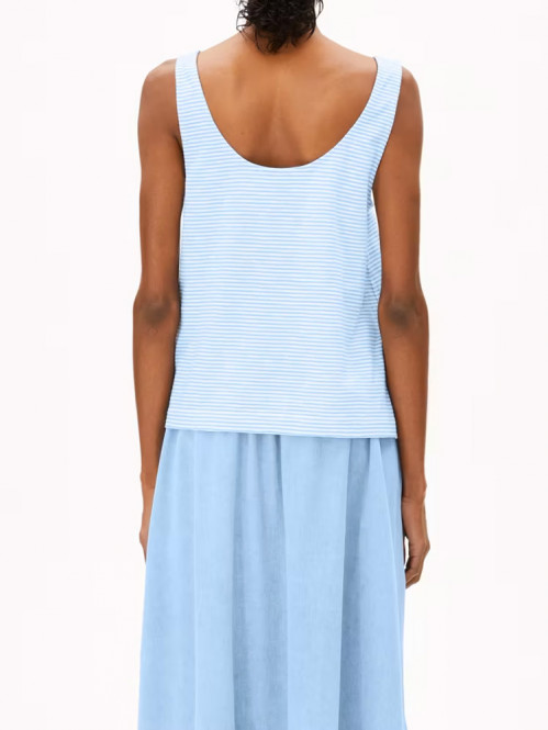 Minaami lita top oatmilk silky blue 