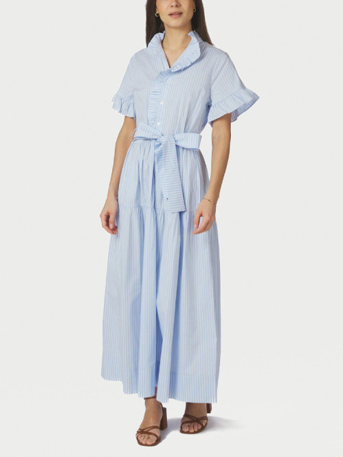 Nellie soft stripe dress light blue 