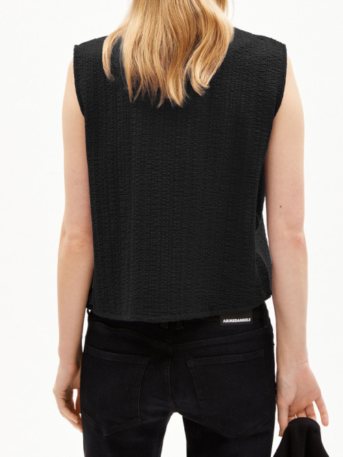Neraa crinkle top black S