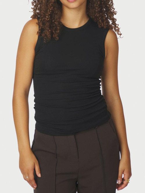Nimbi fine rib top black 