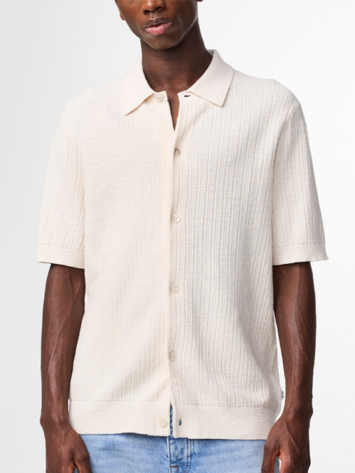 Nolan polo cardigan ecru 