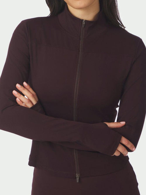 Nolana zip blouse burgundy 