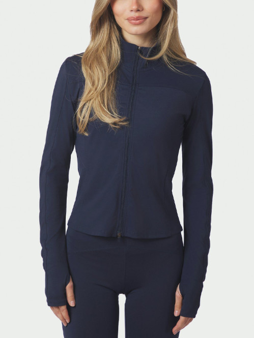 Nolana zip blouse navy 