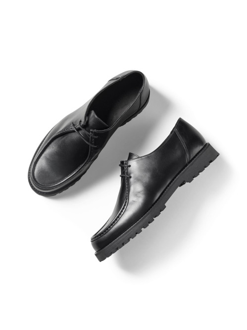 Ollie moc toe black leather 