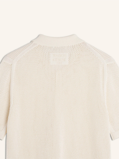 Open knit ss cardigan pure ecru 