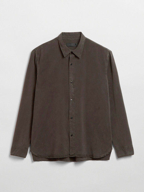 Ossian garment dyed tencel shirt dk coffee 