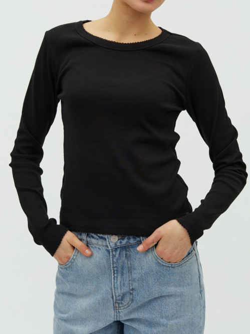 Otis ls crochet-m evelyn top black 