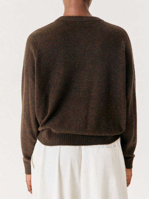 Oui 18a pullover choco chine 