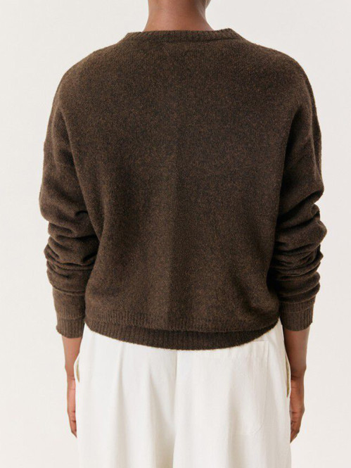 Oui 19a cardigan choco chine 
