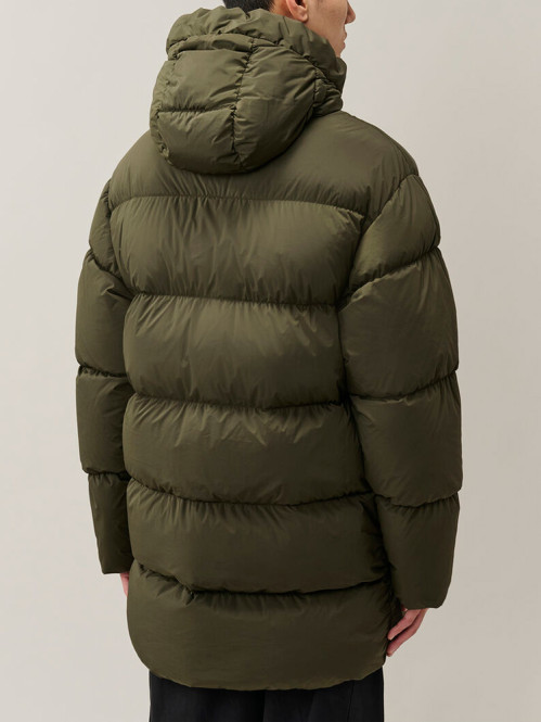 Nycra-R lens long hooded down jacket ivy green 