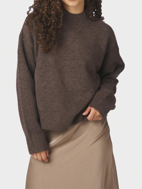 Paulina knit blouse brown melange 