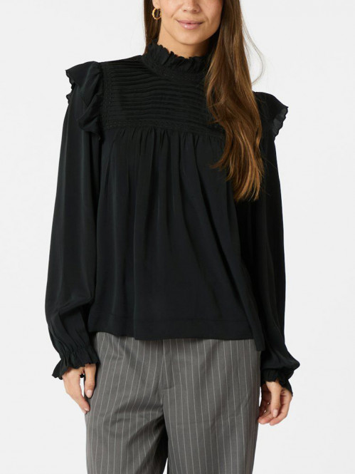 Percy soft satin blouse black 