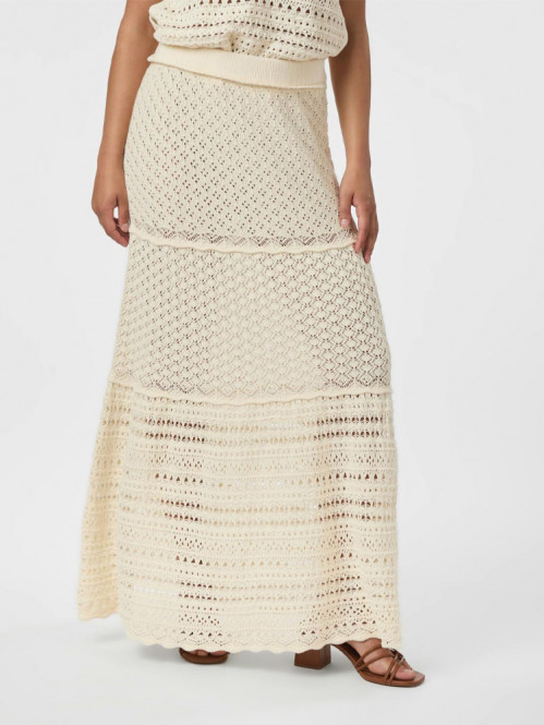 Pillina crochet knit skirt creme 