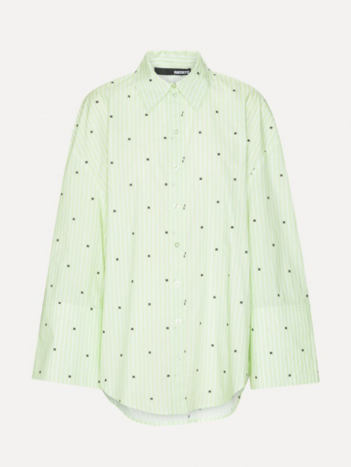 Poplin oversized shirt gleam green comb 