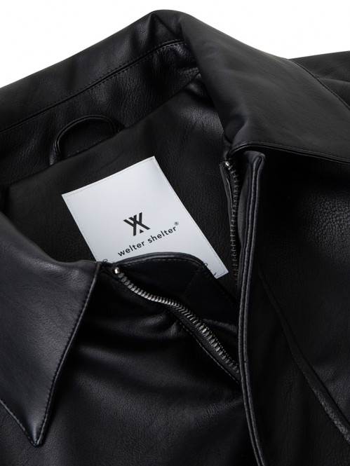 Puff paddy faux l jacket black 
