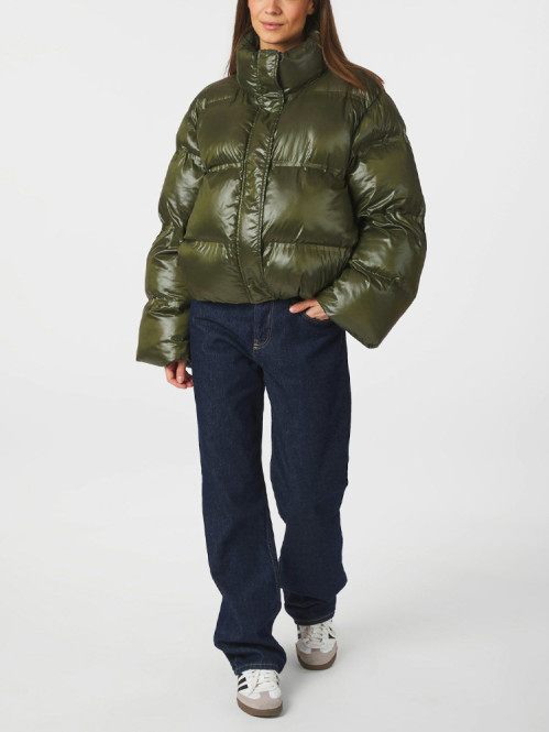 Rhea shiny puffer jacket olive 