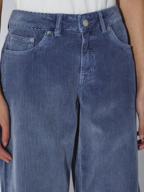 Rhue low wide jeans washed blue shade cord 