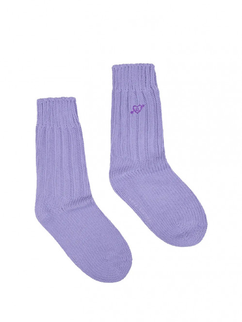Rib socks purple 