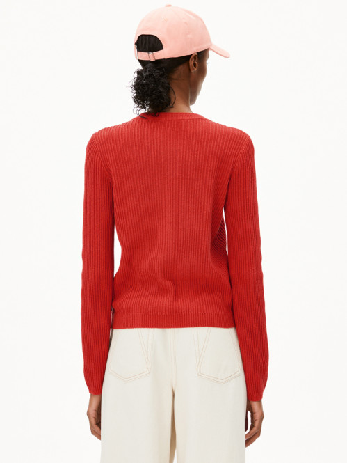 Ricalaa lino cardigan coral blush 