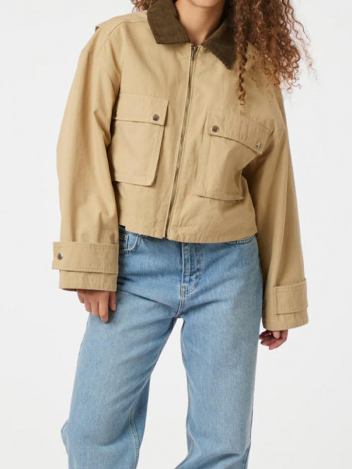 rivera carvas boxy jacket sand 
