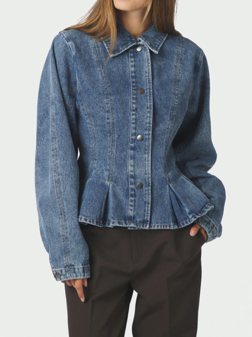 Rivora denim peplum jacket blue 