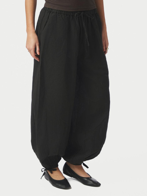 Roxane balloon linen pants black 