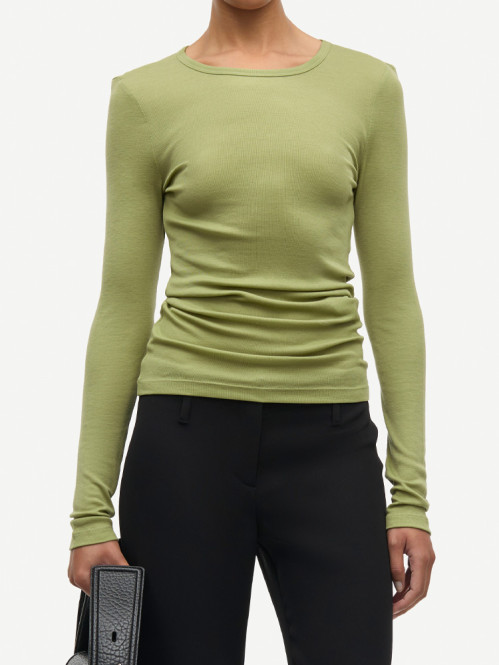 Sadou t-shirt ls mosstone 