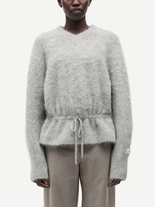 Salo v-neck pullover grey mel 