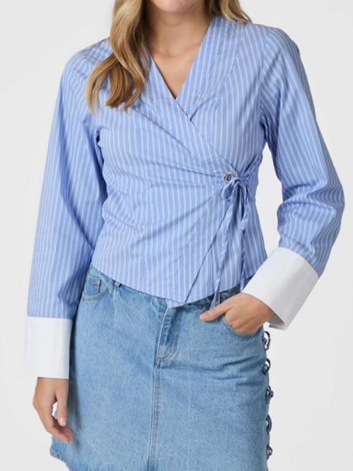 Salvia stripe shirt light blue 