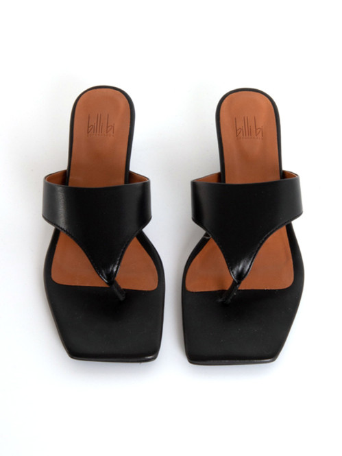 Slip on sandals black nappa 