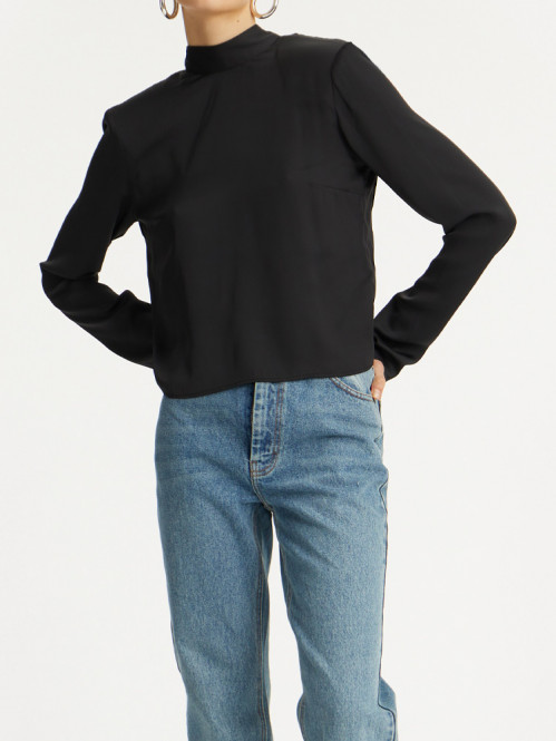 Satin drapy back top 