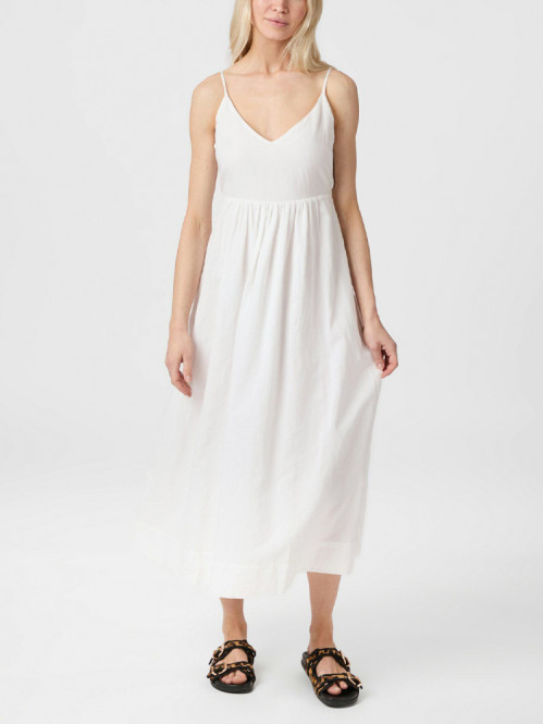 Savani long linen dress white 