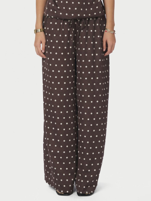 Sebba big dot pants dark brown 