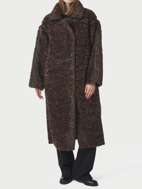 Senta faux fur coat dark brown 