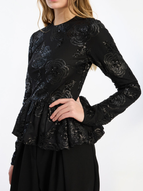 Sequins bubble top black 