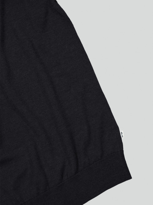 Sergio knit zip polo black L