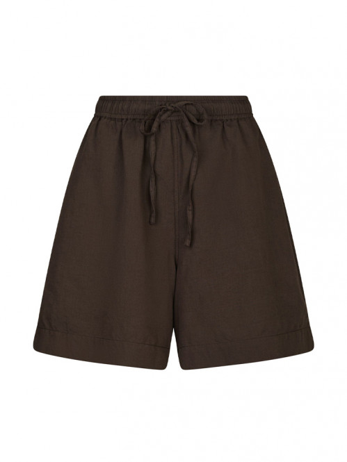 Shala linen shorts dark brown 