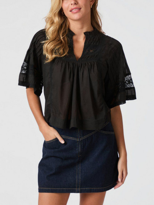 Siama s voile blouse black S