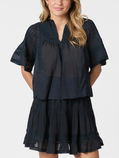 Siama s voile blouse navy 