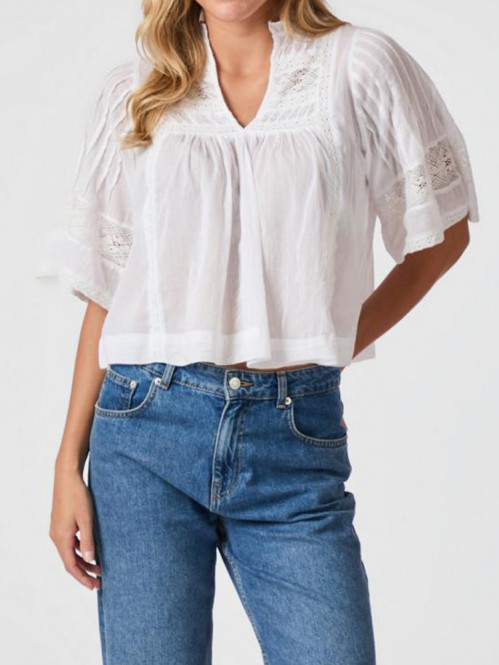 Siama s voile blouse white S
