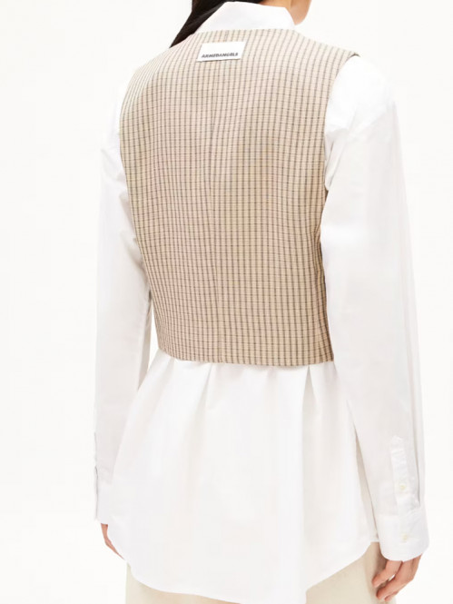Sineriaa check waistcoat sand stone 