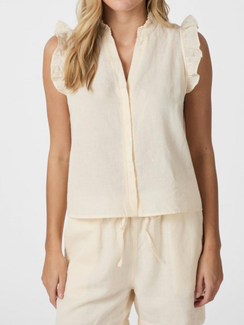 Siona linen top light yellow 