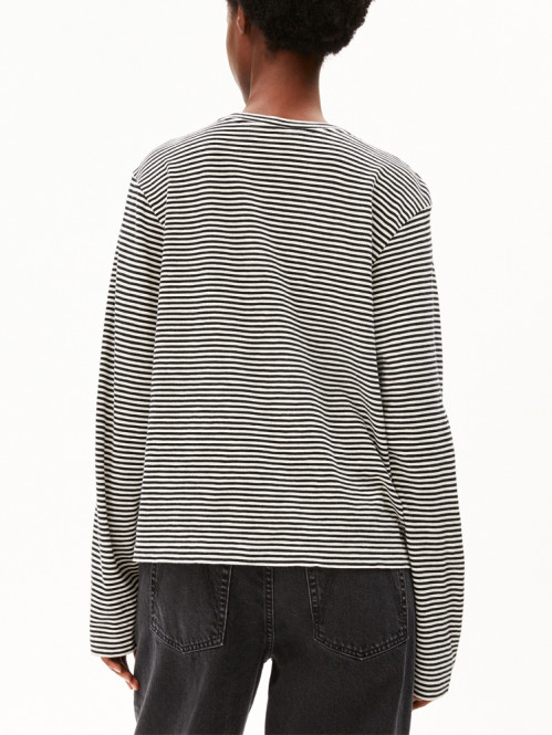 Slub jersey stripe longsleeve black S