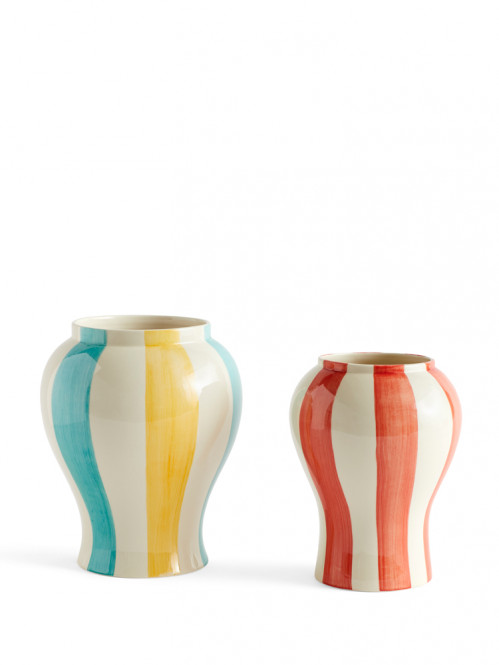 Sobremesa stripe vase L green yellow 