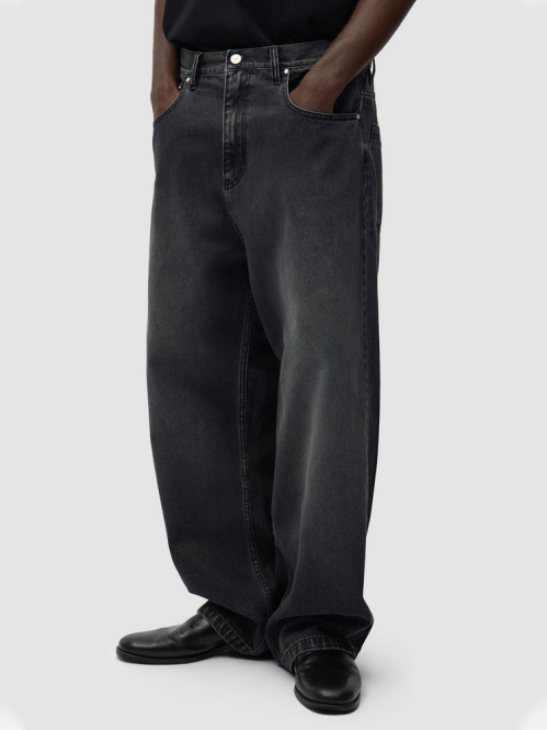 Fade wash baggy pants black 