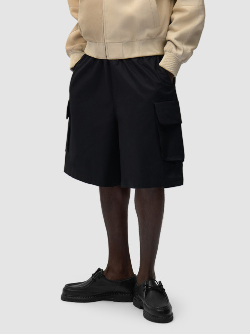 Leinen cargo short black 