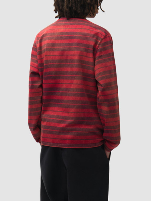 Sunfade striped longsleeve red bordeaux 